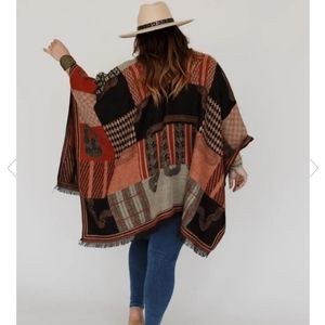 Three Bird Nest FALLEN LEAVES RUANA/SHAWL/KIMONO